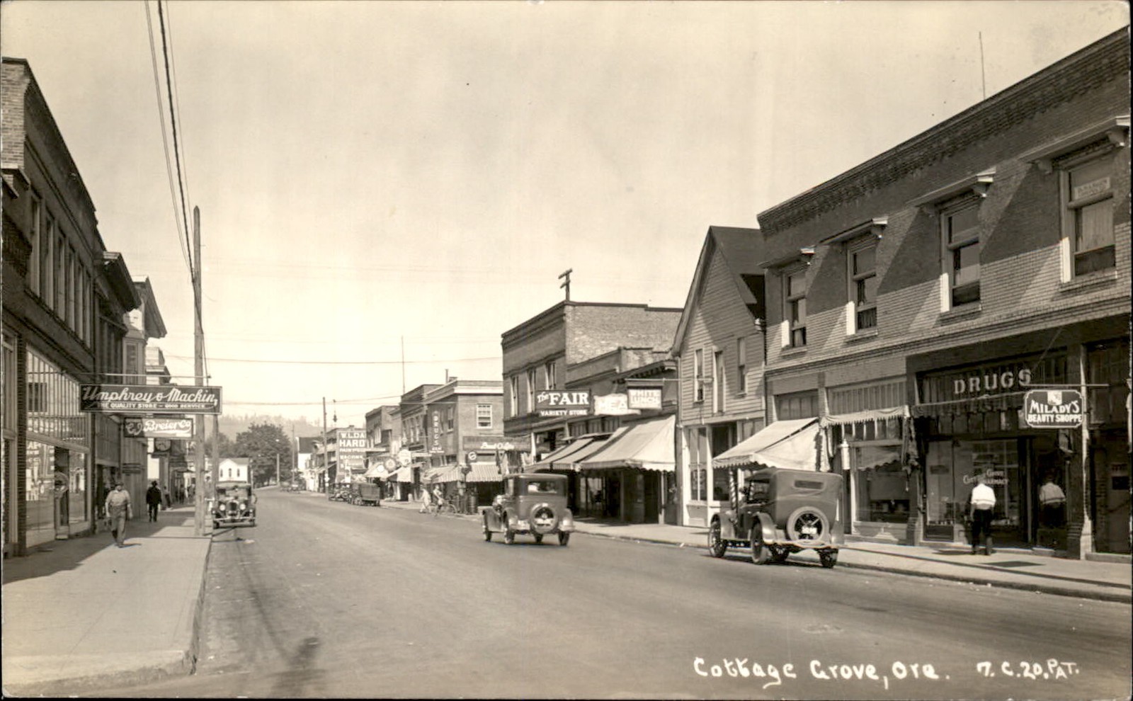 Cottage Grove Oregon OR Main Street c1920s Real Photo Vintage Postcard