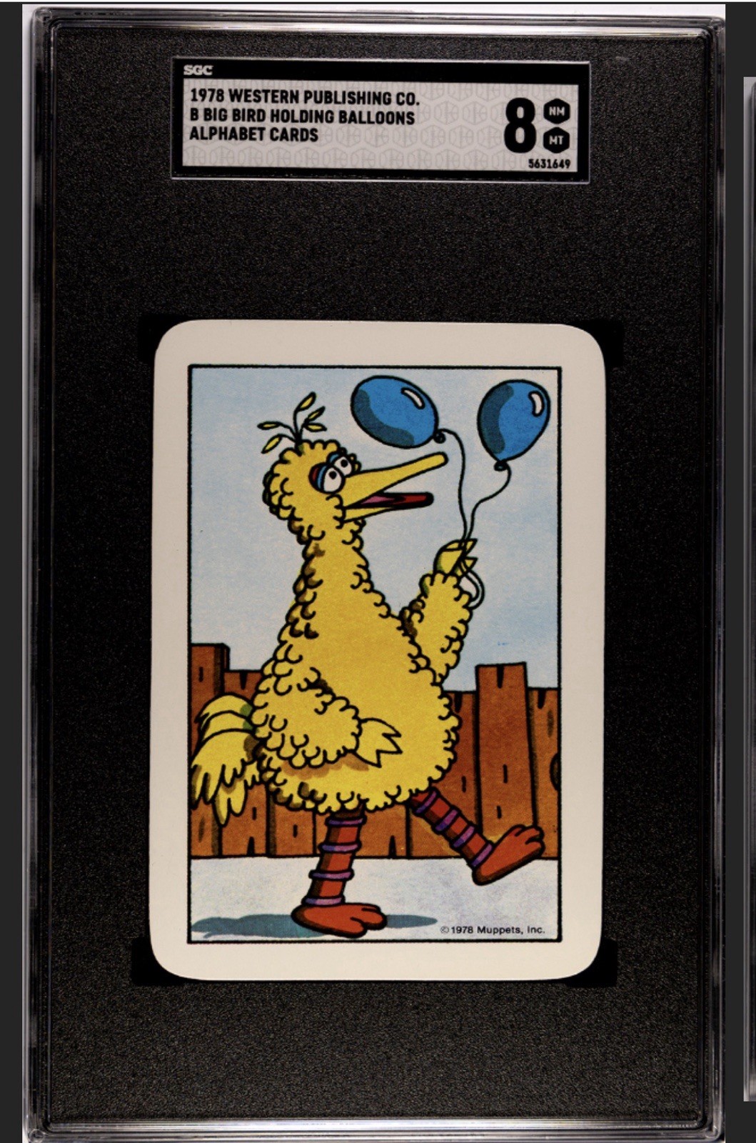 *Rare 1978 SESAME STREET Letter Cards Big Bird Rookie Card SGC 8 Nm-mint
