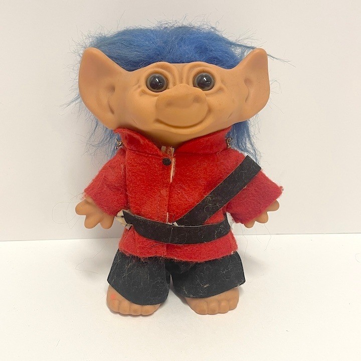 Vintage Royal Canadian Mountie Uneeda Wishing Troll Doll Good Luck Troll 1980\'s