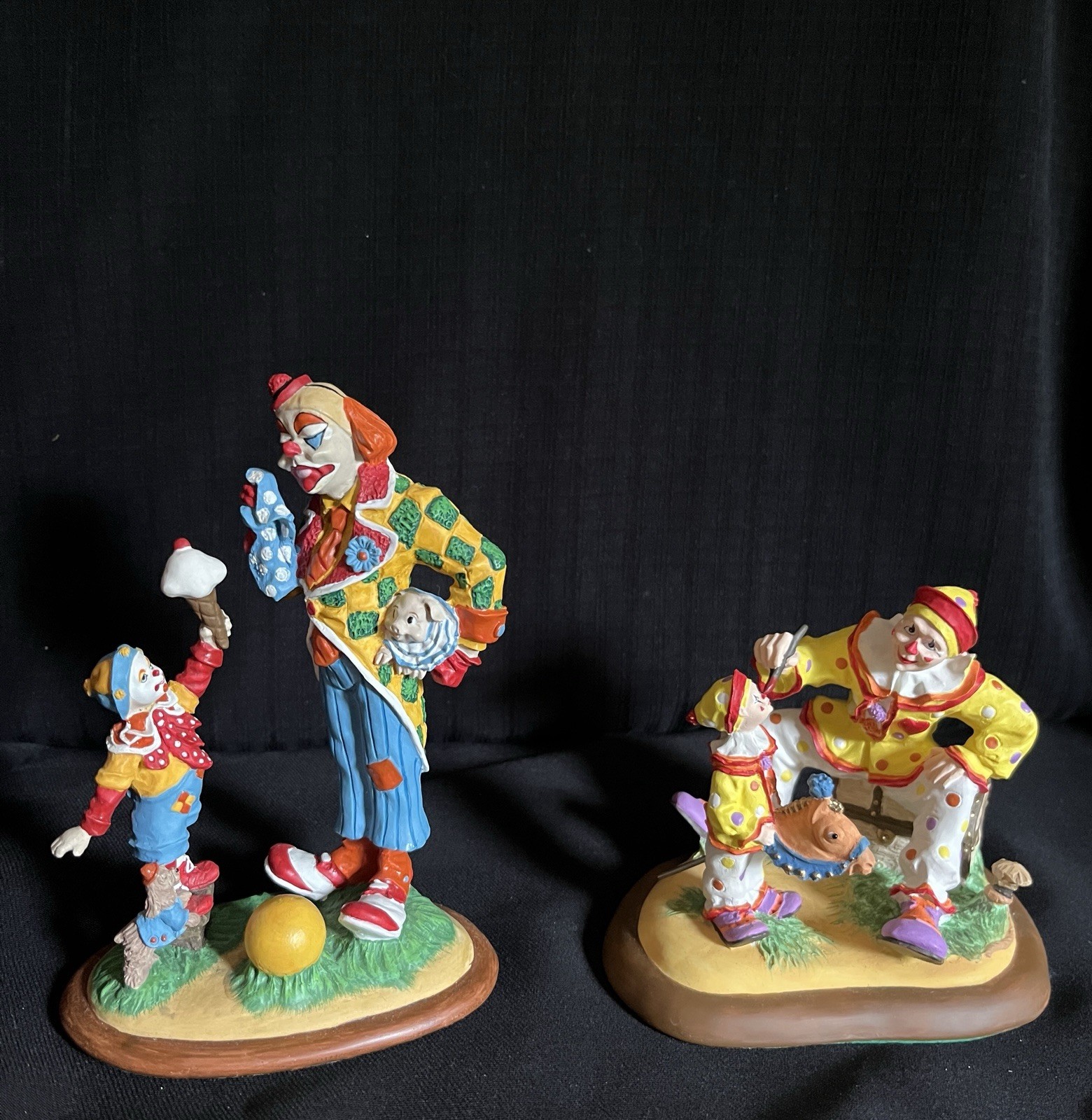 2  Vintage Danbury Mint Barnums Classic Clowns [Mirror Image & Cheer Up]