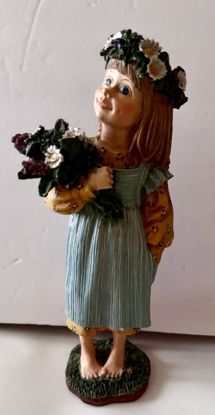 Vintage 1970s Candy Design Norway Carl Larsson Girl with Flowers Figurine