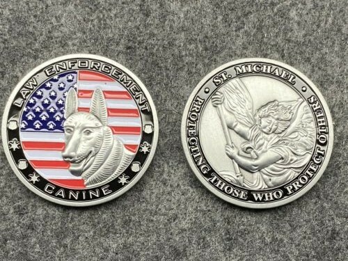 K9 German Shepherd Challenge Coin GSD St. Michael Brand New  