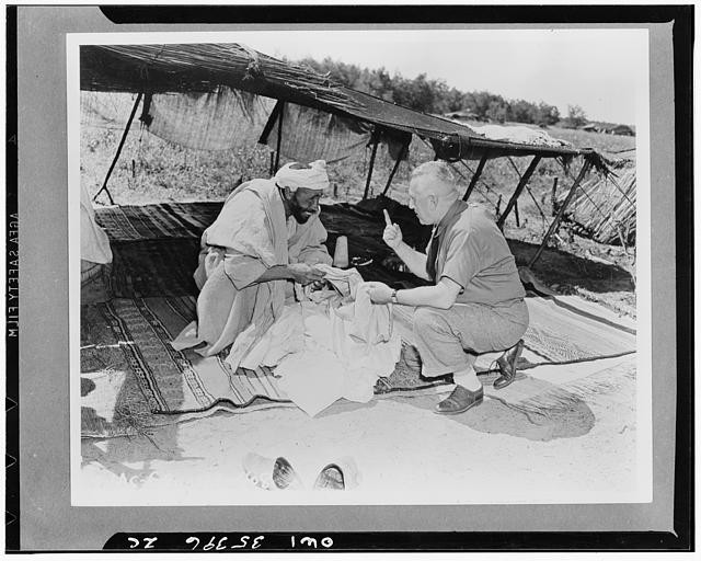 Photo:Middle East 1900s Bedouin Men In Tent Cultural Scene
