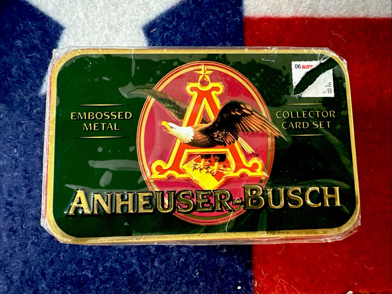 Vintage 1996 Anheuser-Busch Embossed Metal Collector Tin 10 Card Set Budweiser