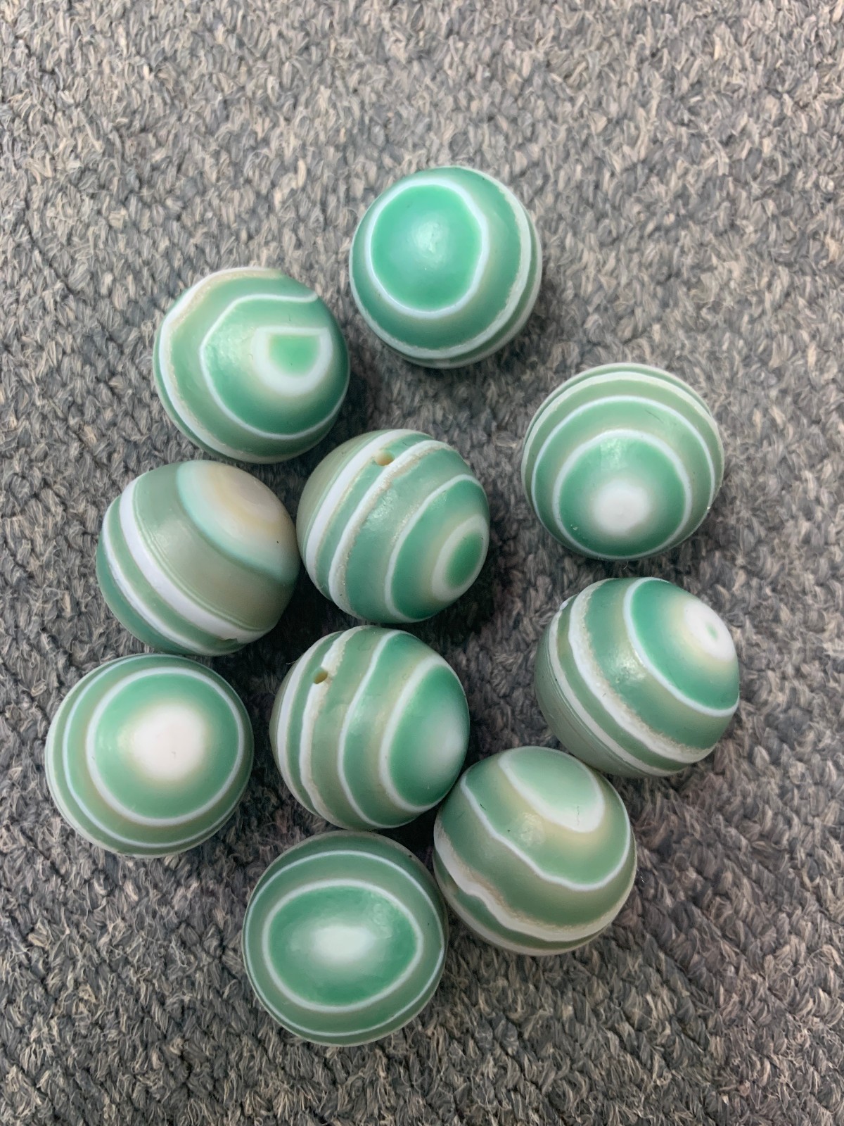 1Set (10 Pcs) Rare Tibetan Natural Stripes Agate Dzi *Sky Eyed* 20mm Round Beads