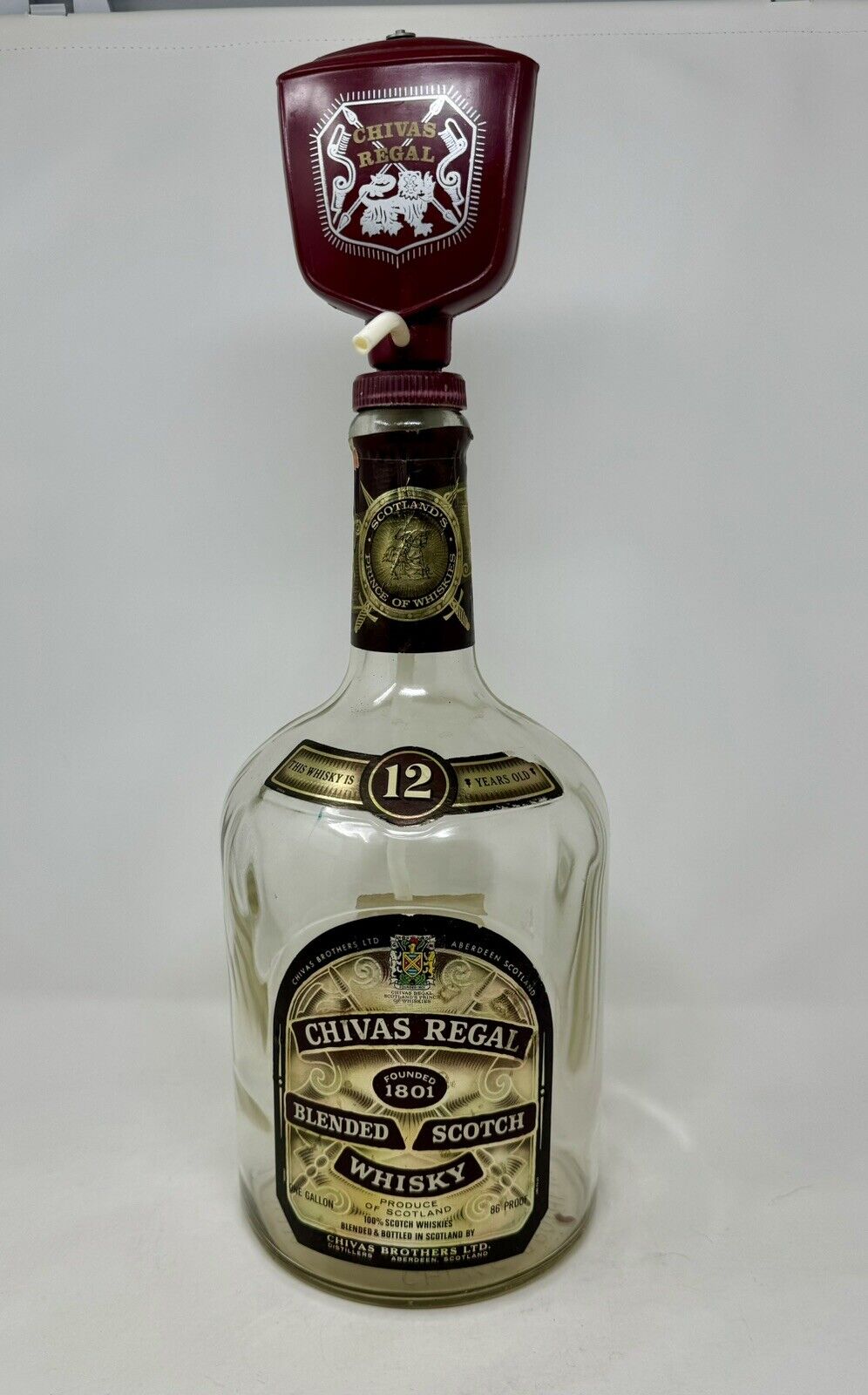 Vintage CHIVAS REGAL WHISKY 19” Bottle With Pump & Dispenser - Rare