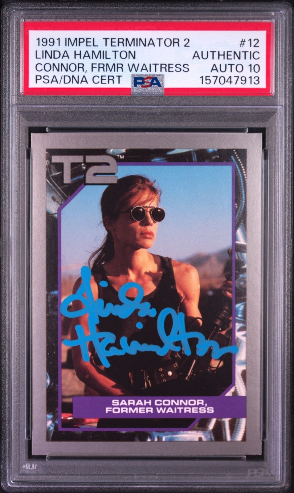 1991 IMPEL TERMINATOR 2 #12 LINDA HAMILTON AUTO PSA 10 - **PLEASE READ**