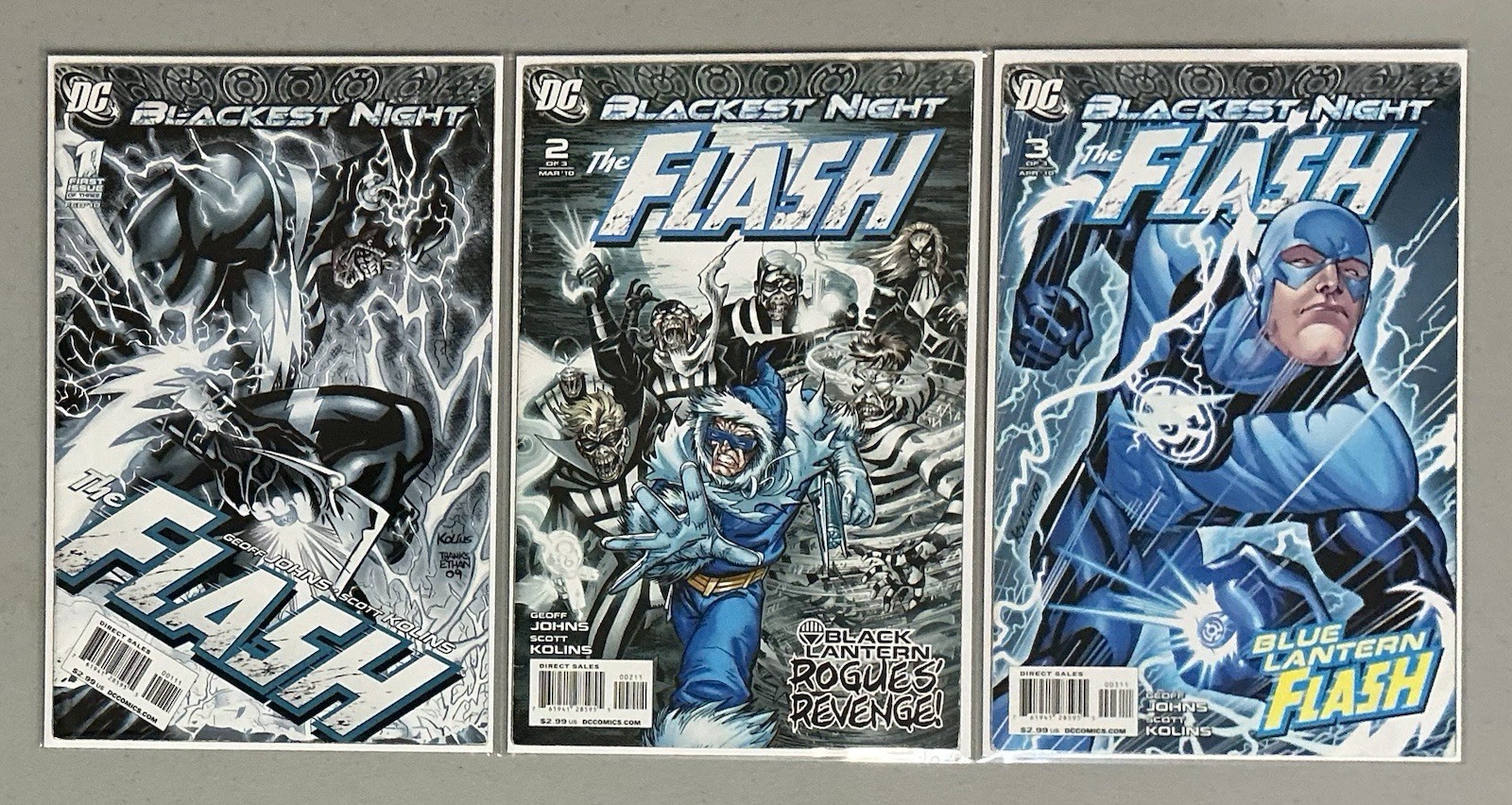 🔥DCU Comic Keys🔥Blackest Night - Flash #1 2 3 (2010)🔥VF-(7.0-8.0)🔥