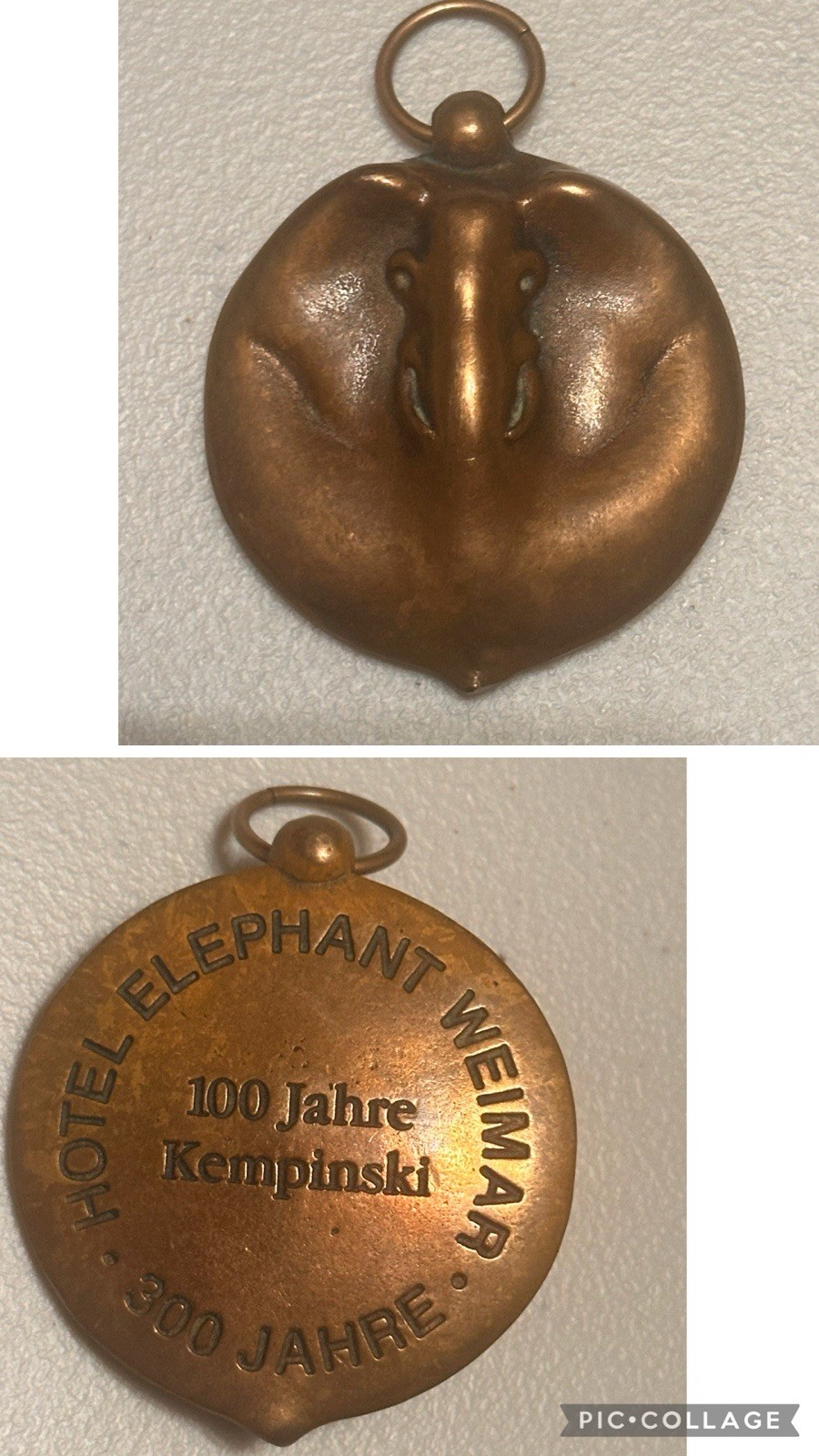RARE Hotel Elephant Weimar Germany Chunky Bronze 7 Oz. Hotel Room Key Fob