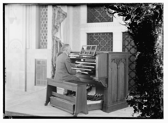 Photo:Jerusalem Palestine 1932-1934 YMCA Organist Playing Pipe Organ