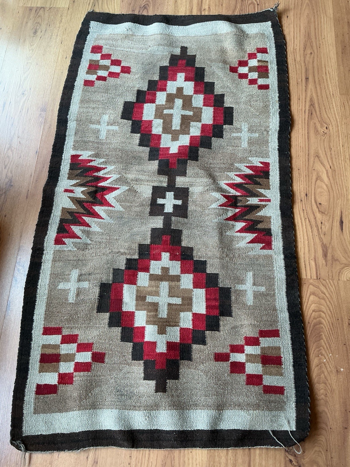 Antique vintage Navajo Wool Rug/Blanket - Crosses Patterrn