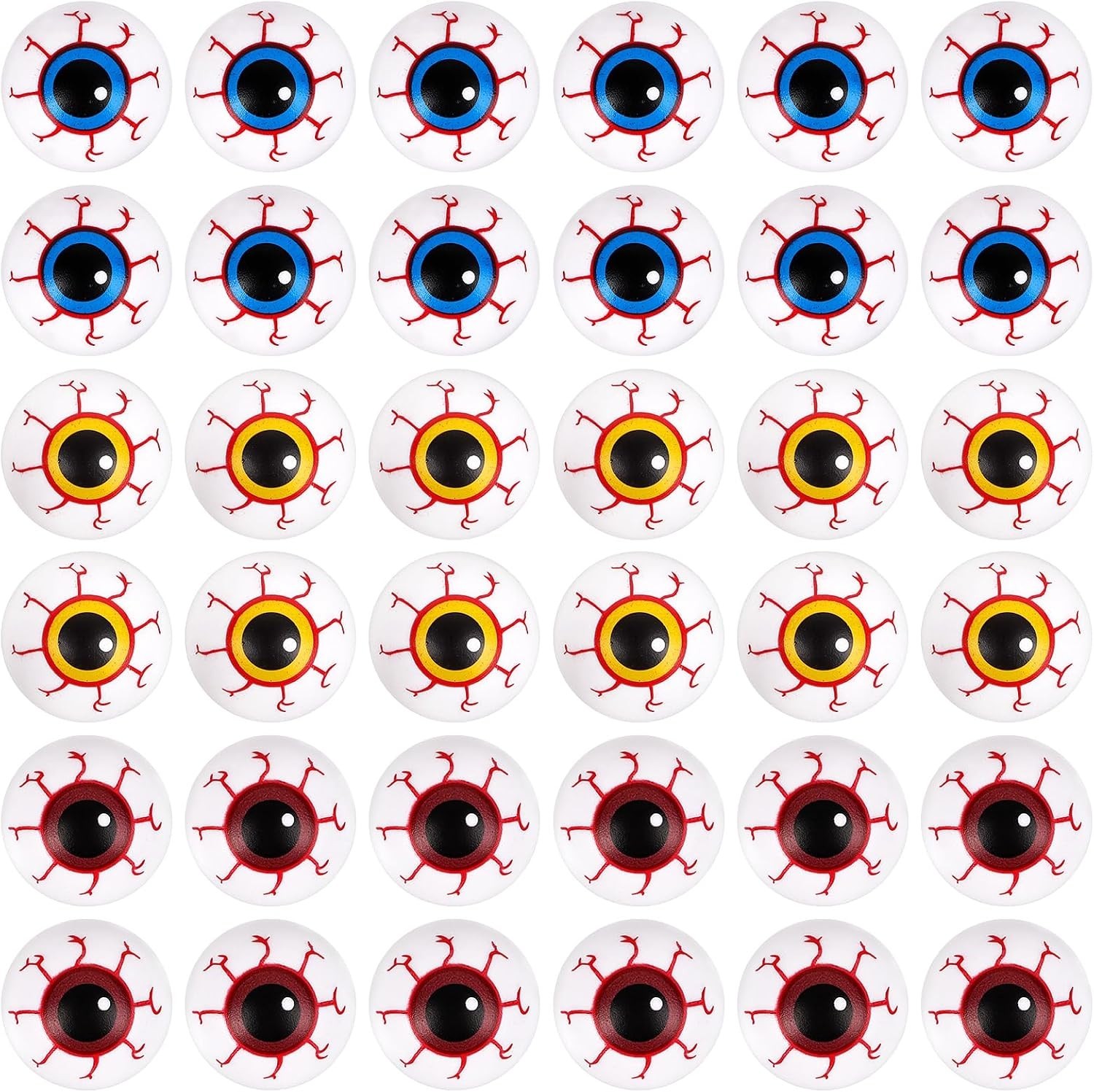 39Pcs Halloween Fake Eyeballs - 1 Inch Plastic Scary Eyes for Party Decorations