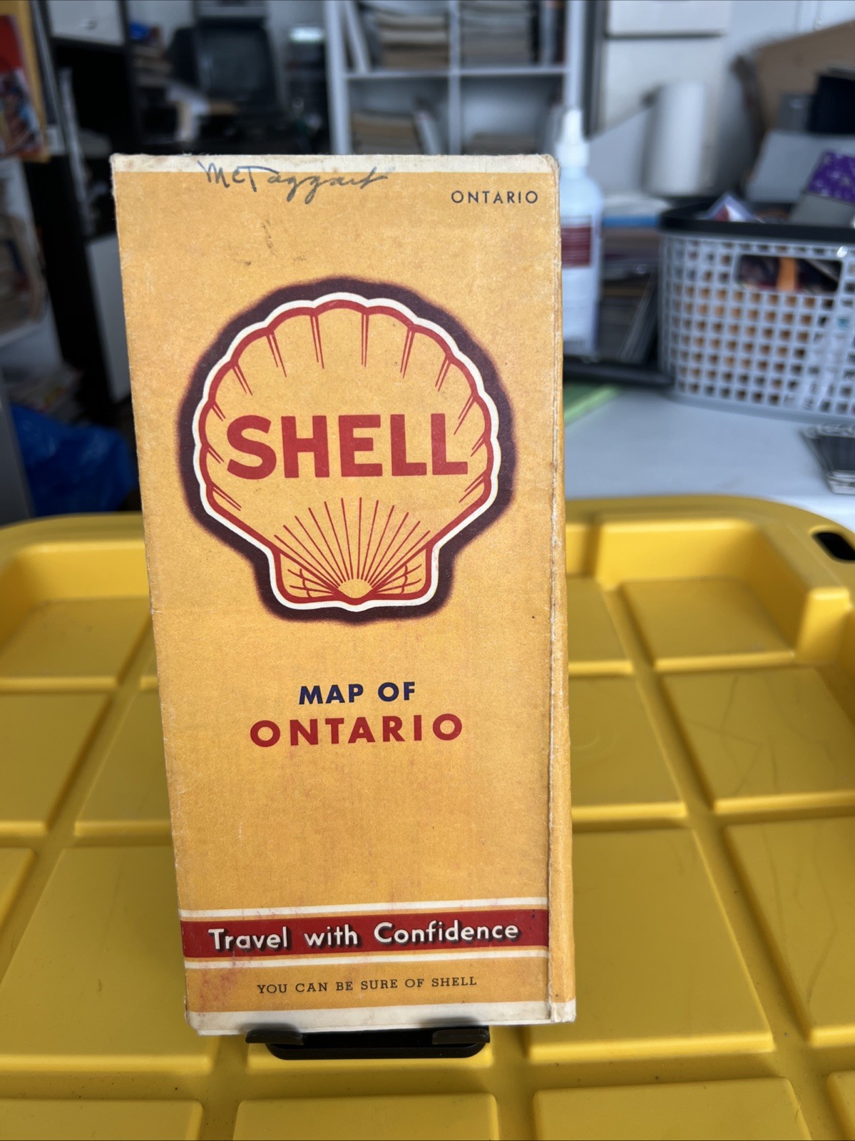 1940's Shell oil company gas station map of Ontario Canada Complete