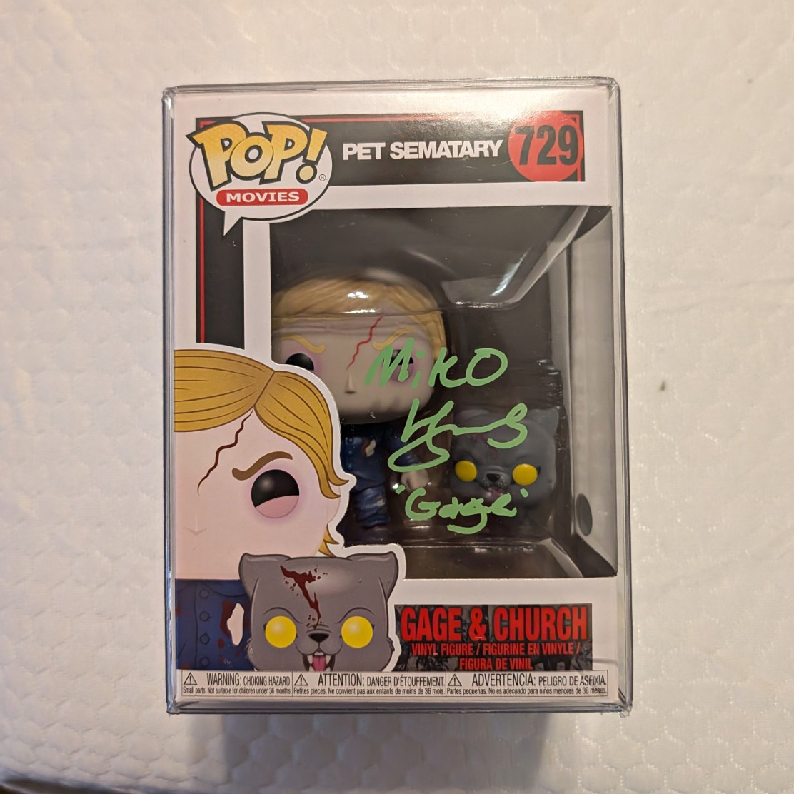 Funko Pop Movies Pet Sematary Gage & Church #729 Autographed JSA WIT567913