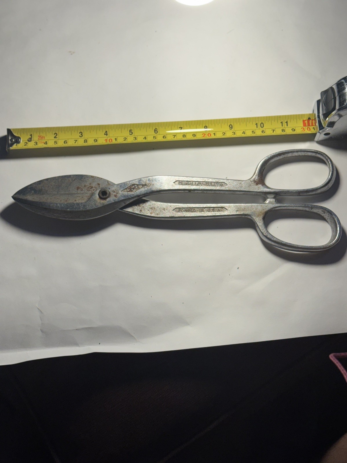 Vintage Duluth DS-12 Diamalloy 12” Sheet Metal Snips–Heavy Duty Metal Shears USA