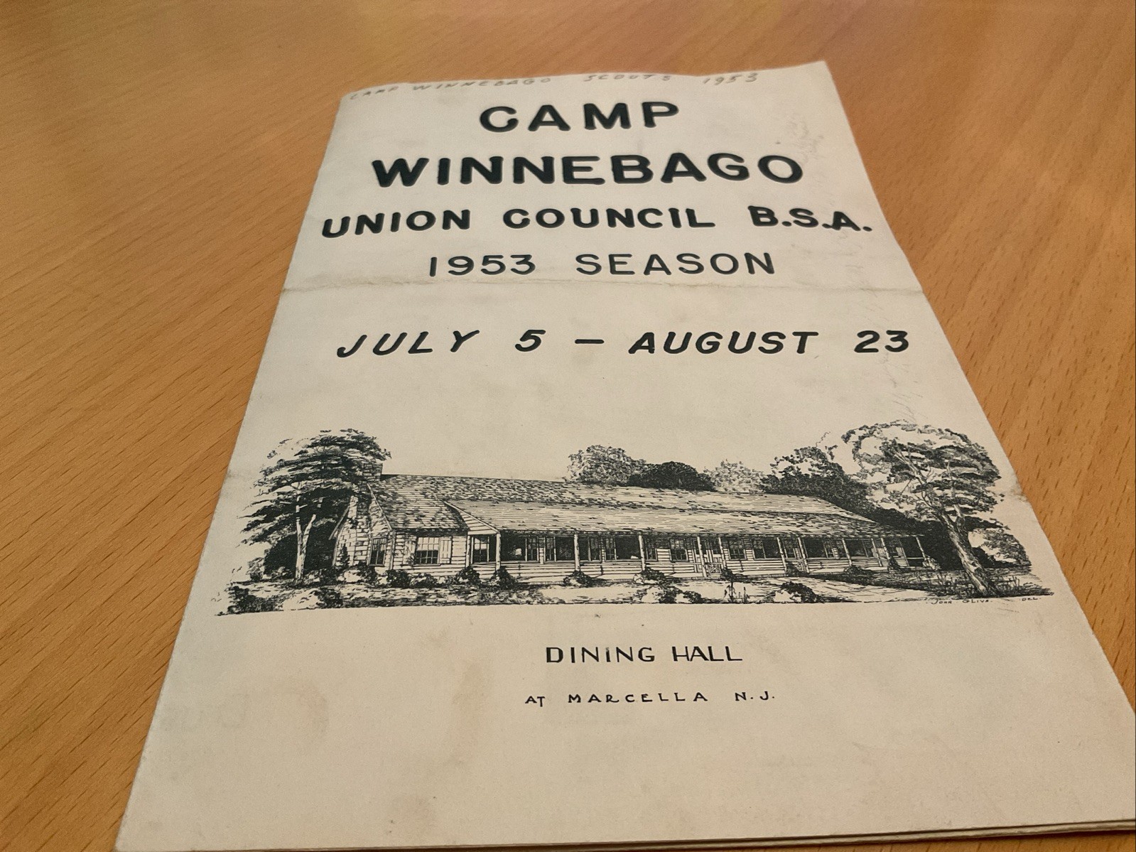Vintage 1953 Camp Winnebago Boy Scout Reservation Union Council-NJ Brochure