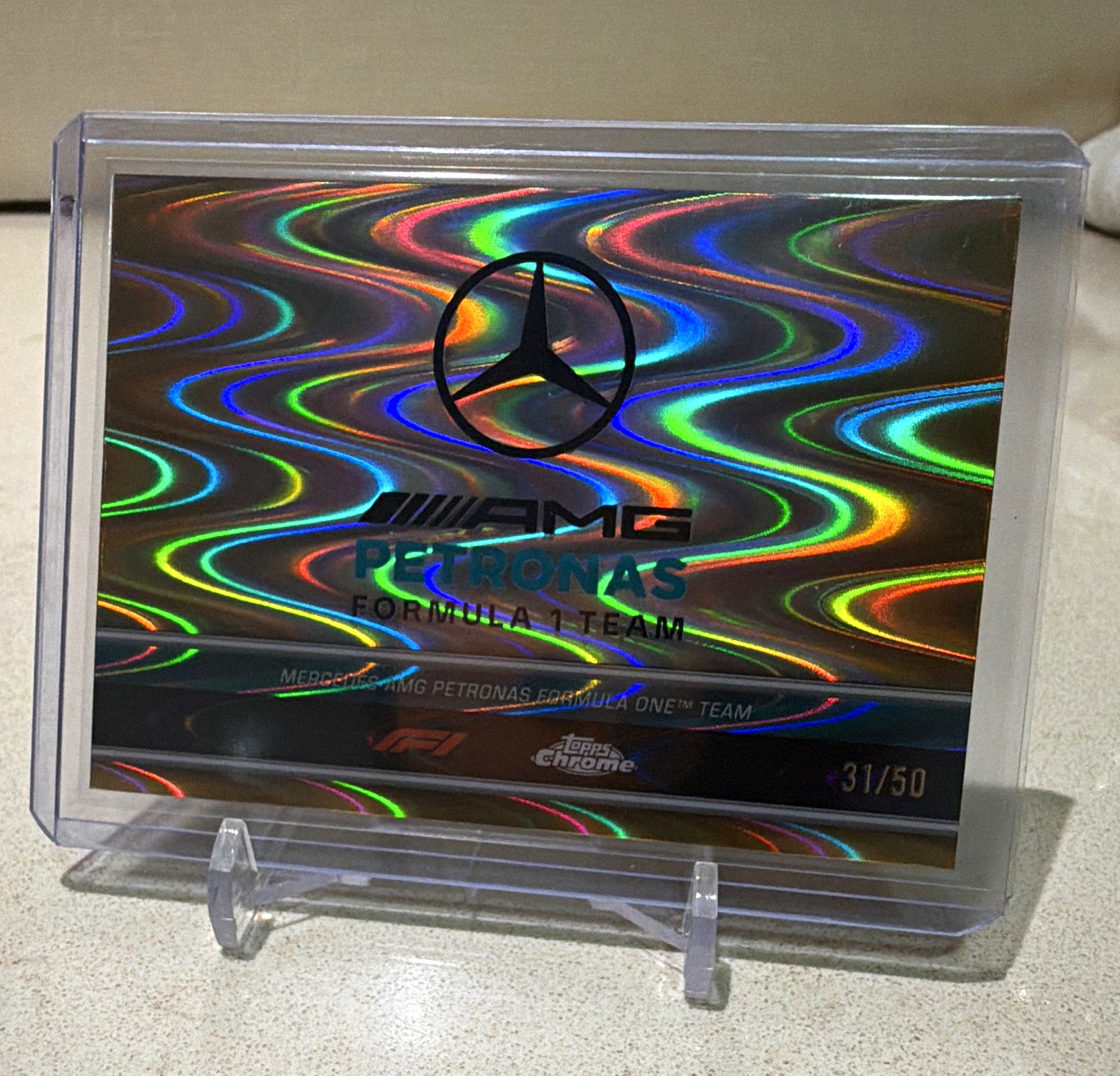 2026 Topps Chrome F1 Mercedes AMG Petronas Team Logo Gold ray wave 31/50