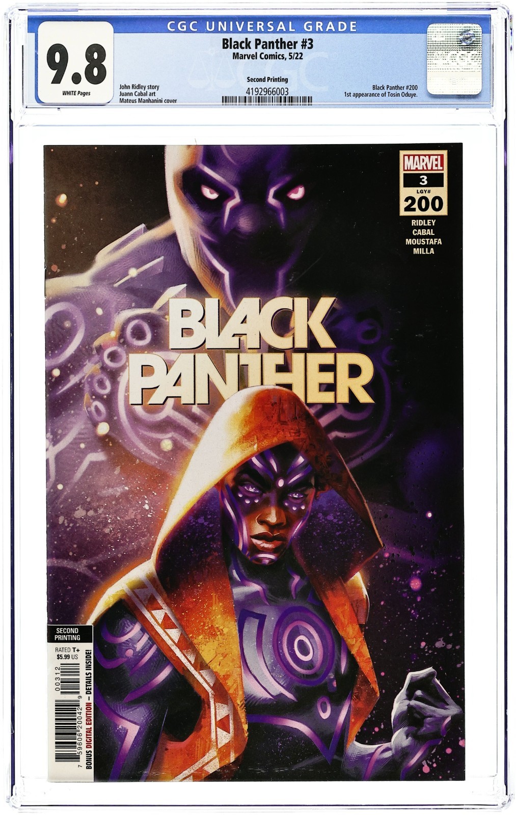 Black Panther #3E - 2022 - CGC 9.8 - Mateus Manhanini