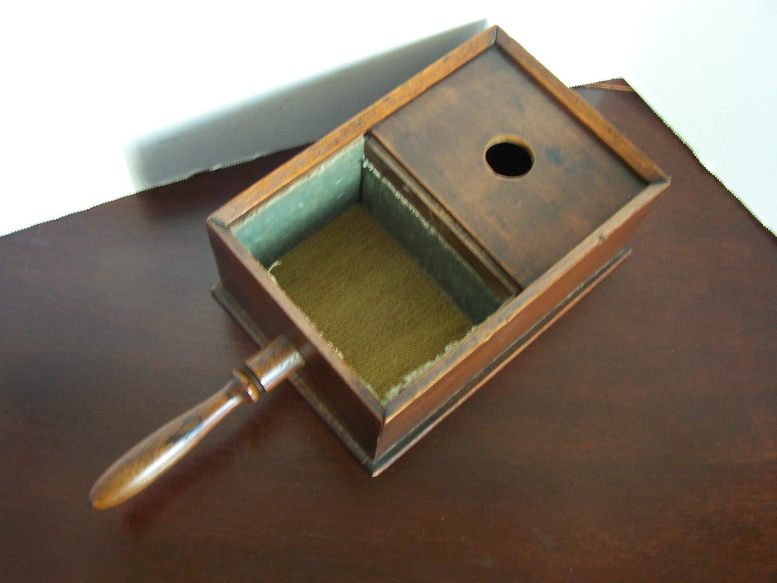 Antique Walnut Ballot Box Marble Black Ball Fraternal Wood Vote Slide Top.