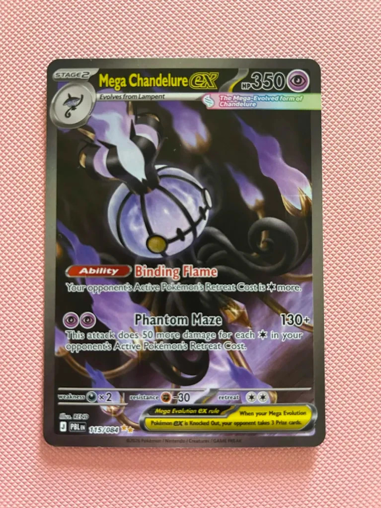 Mega Chandelure ex 115/084 Me05: Pitch Black Holo - English - Pokemon TCG