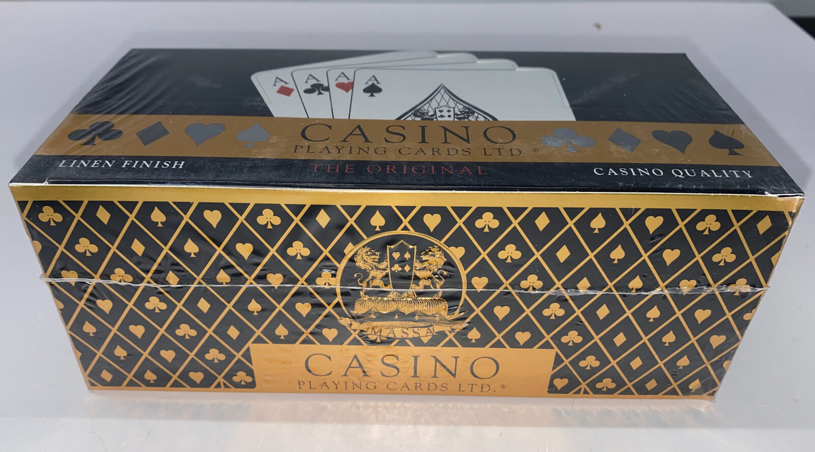 Sealed Brick Of 12 Decks Massa Casino Playing Cards Linen Finish