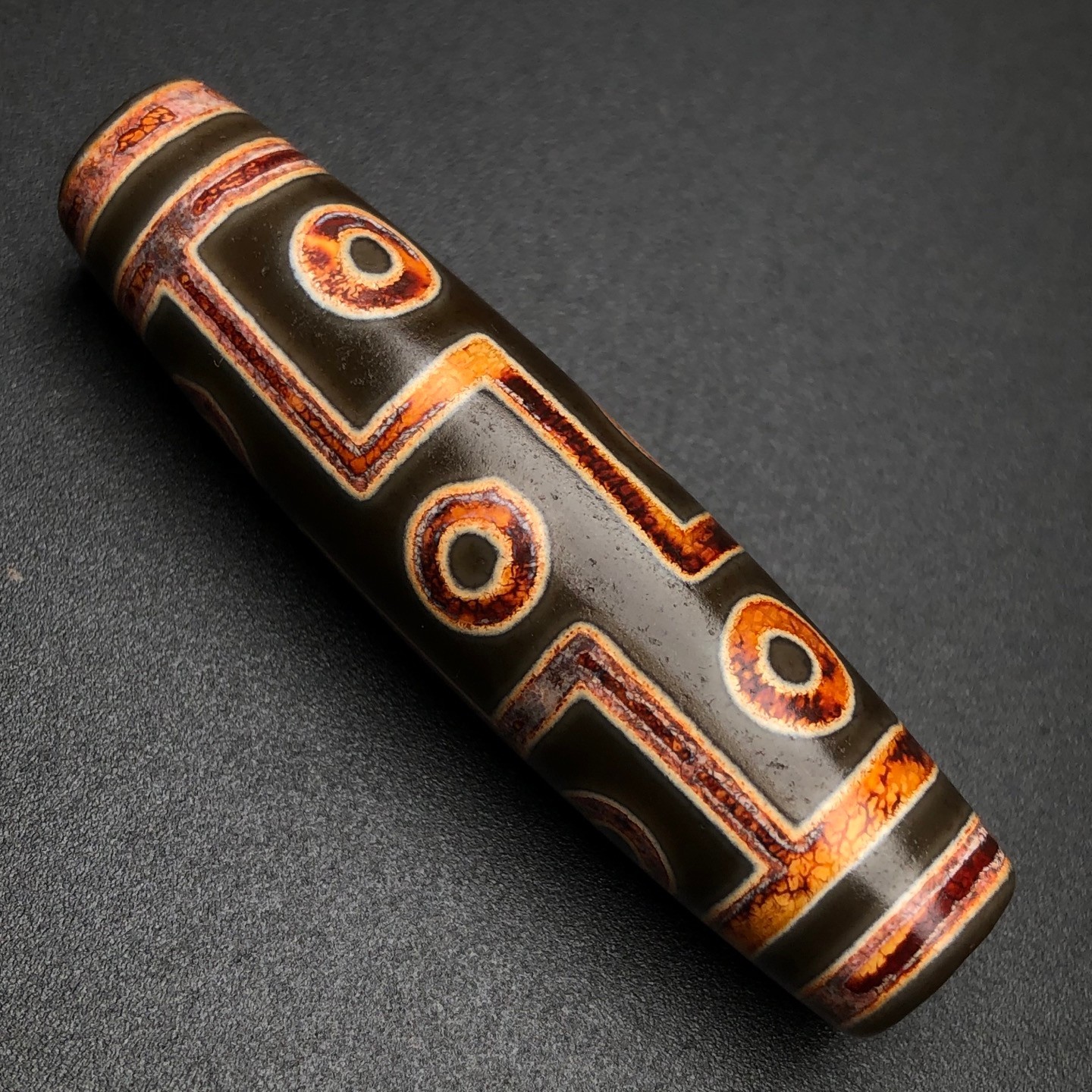 Rare Tibetan Buddhism Agate 9 Eyes Totem Dzi Bead Amulet Necklace Pendant Z3678
