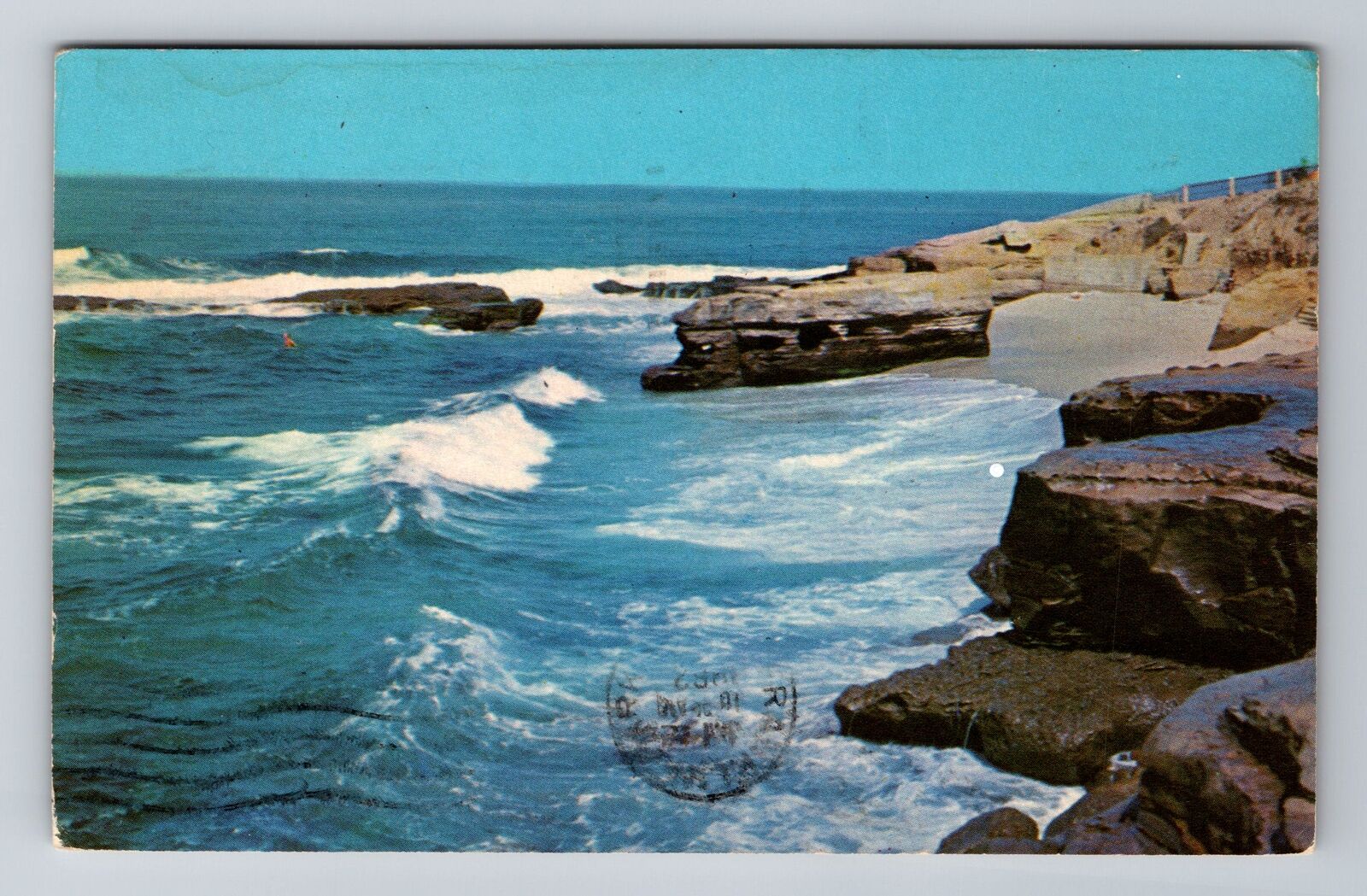 La Jolla CA-California, Rugged Shore Line, Antique, Vintage c1962 Postcard