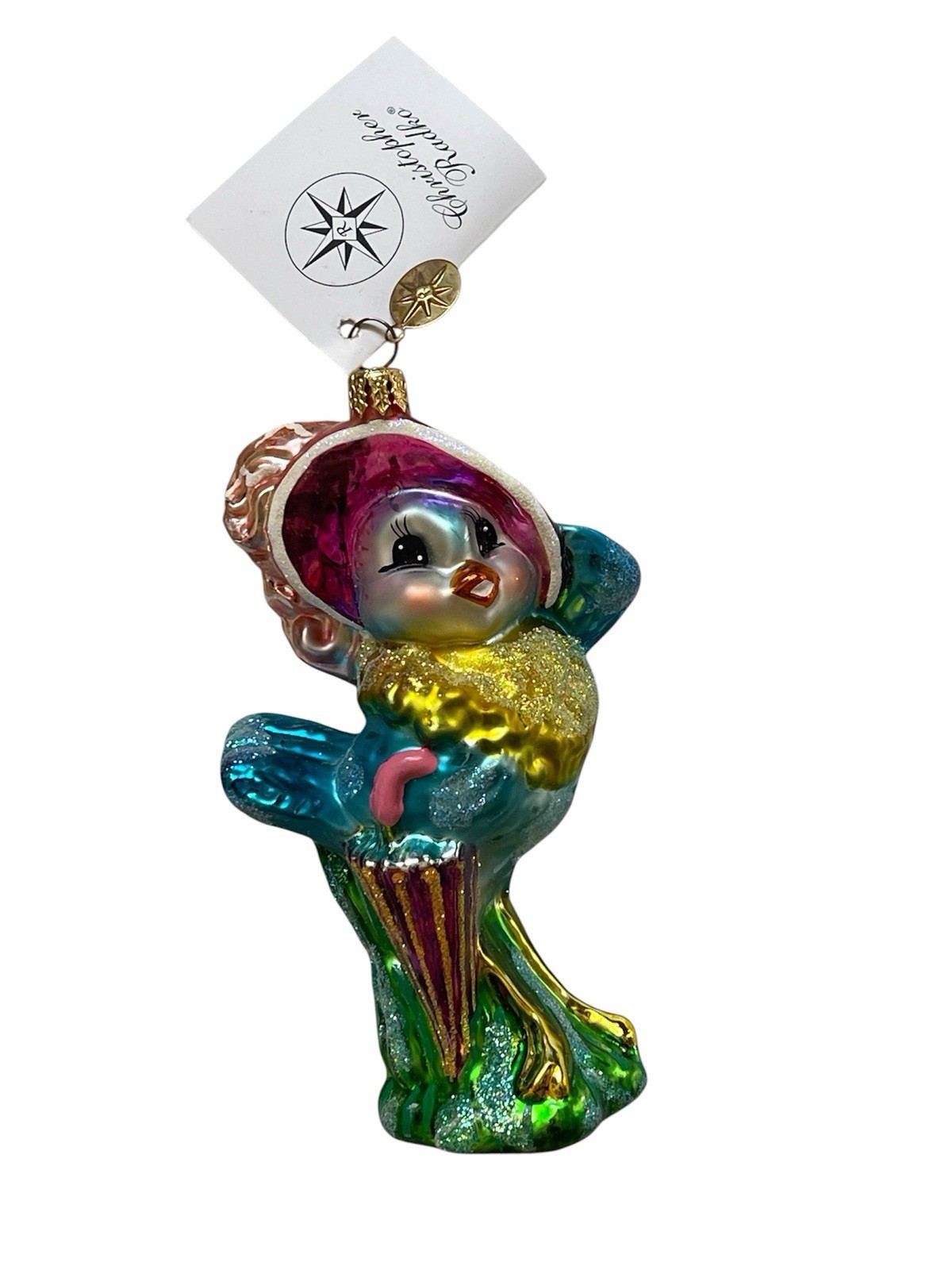 RARE Christopher Radko Dressed to Thrill Bird Christmas Ornament with Tags 