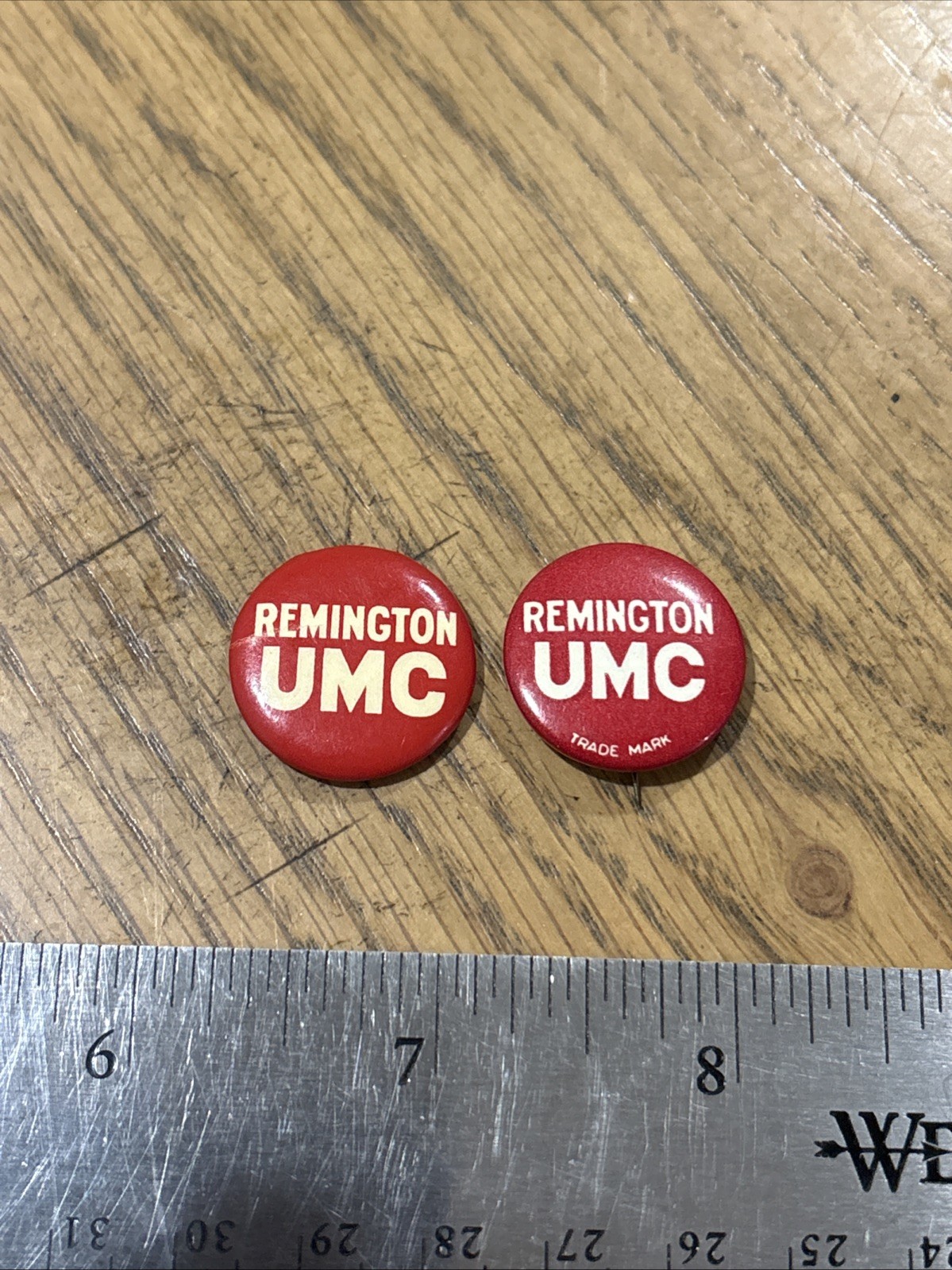 Rare Lot Of 2 Variations Remington UMC Ammunition Advertising Pin Button Pinback