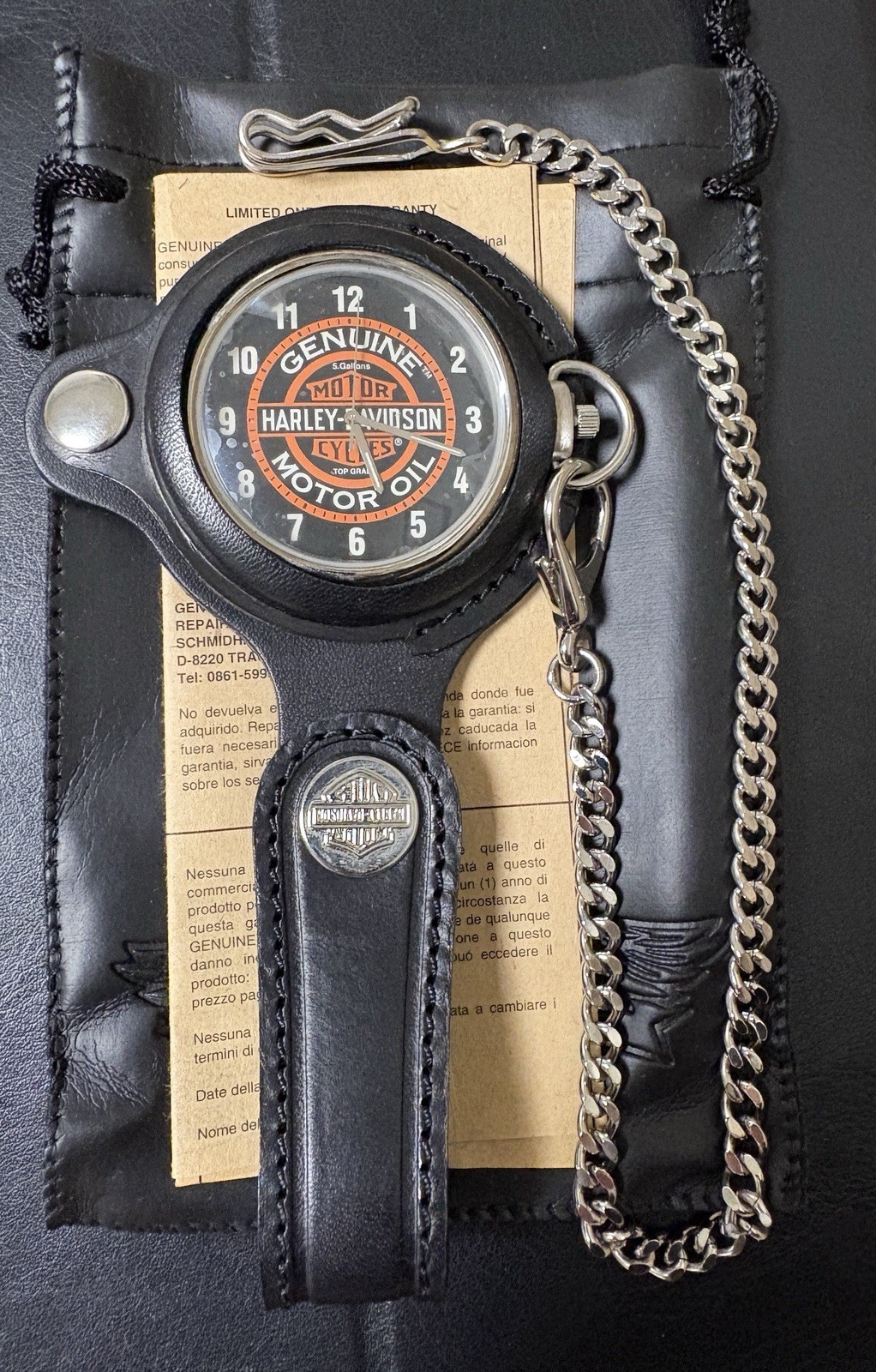 Harley-Davidson Genuine Motor Oil Collectible Watch Leather Strap Original Box