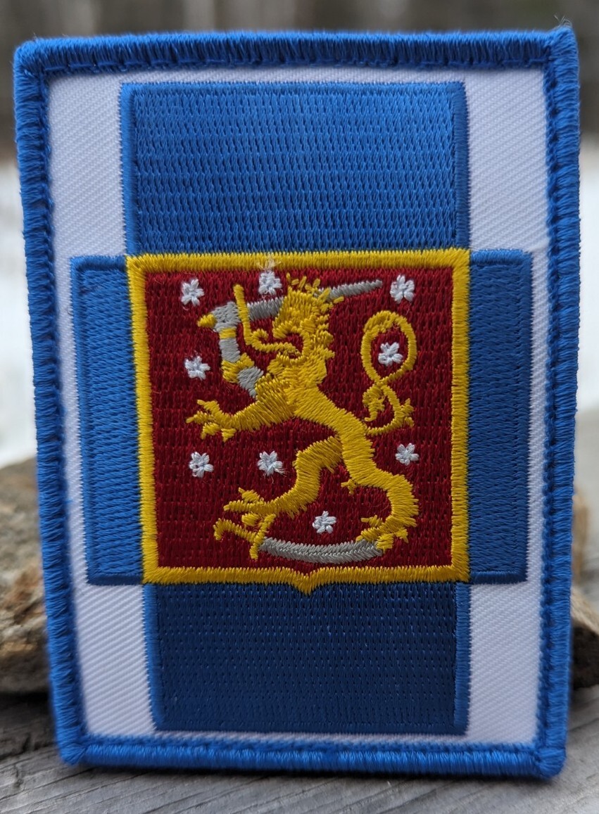 Finnish Coat of Arms Hook and Loop Morale Style Patch 1920 Flag