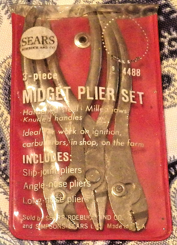 SEARS 3-PIECE MIDGET PLIER SET, IGNITION TOOLS, CRAFTSMAN 4488