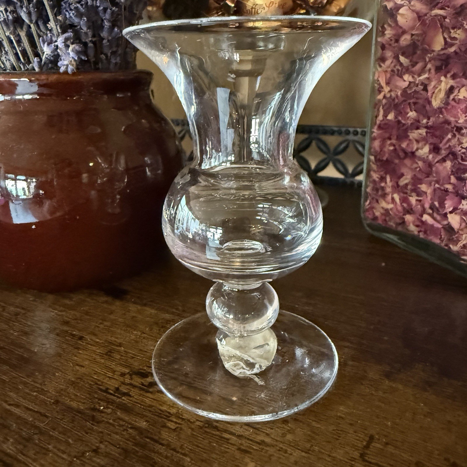 Lenox Vintage Handblown Crystal Budvase Vase 3 3/8” Tall EUC