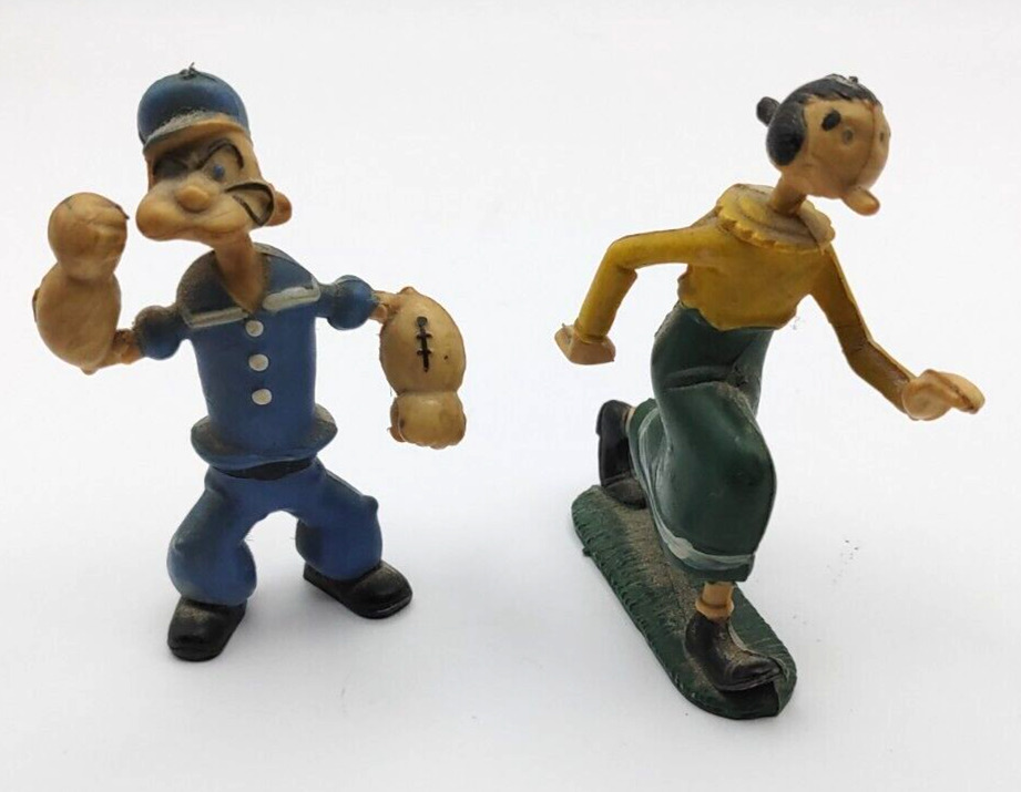 Vintage Popeye and Olive Oyl Figures Germany 2 1/2\