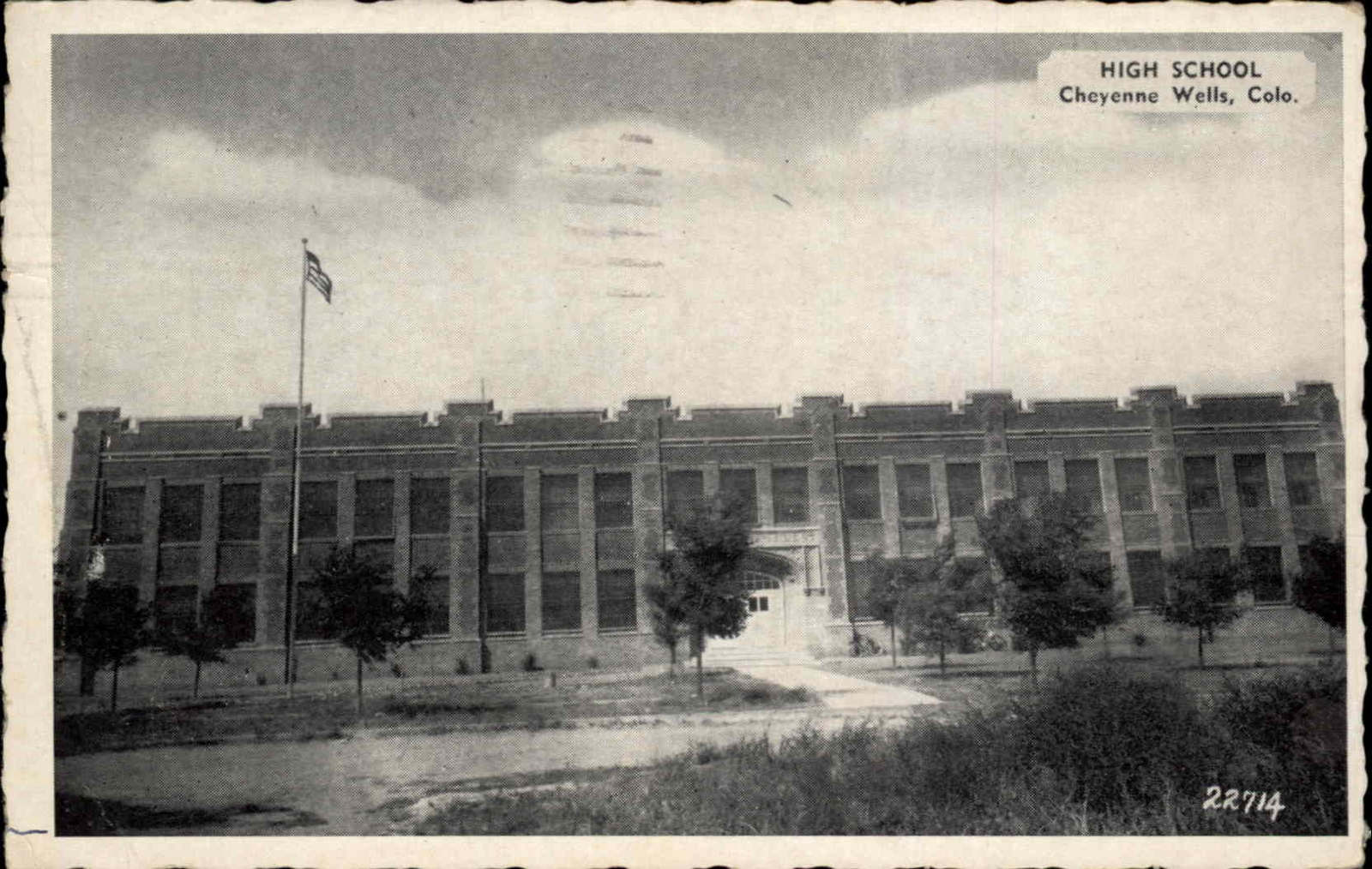 Cheyenne Wells Colorado CO High School Vintage Postcard Cheyenne Wells Colorado CO High School Vintage Postcard