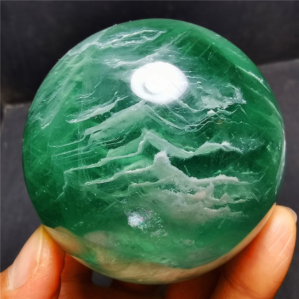 556.6G Natural Polished Apple Green Thousand Layers Fluorite ball 74A81 556.6G Natural Polished Apple Green Thousand Layers Fluorite ball 74A81