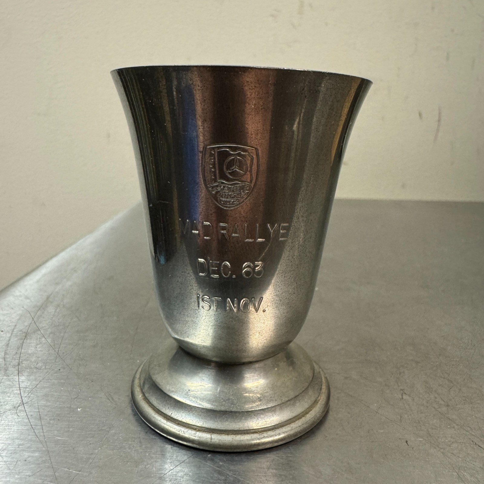Vtg c.1960s Chesapeake Sport Car Club CSCC Pewter MAD RALLYE Racing Trophy / Cup