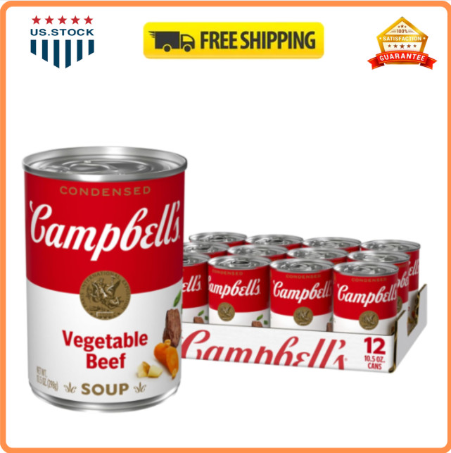 Campbell's Condensed Vegetable Beef Soup, 10.5 Ounce Can (Pack of 12)
