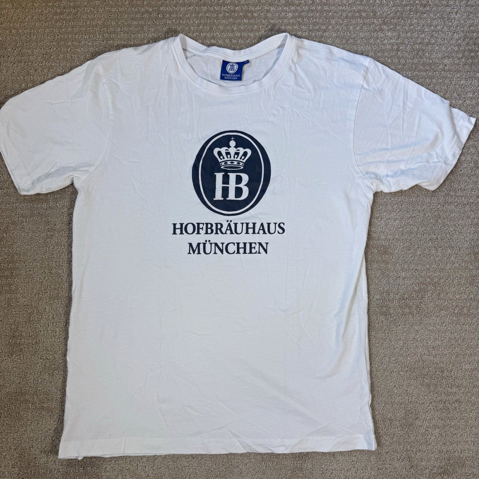 Hofbräuhaus München OfficialHB Logo White T-Shirt Men Size XL Munich Oktoberfest