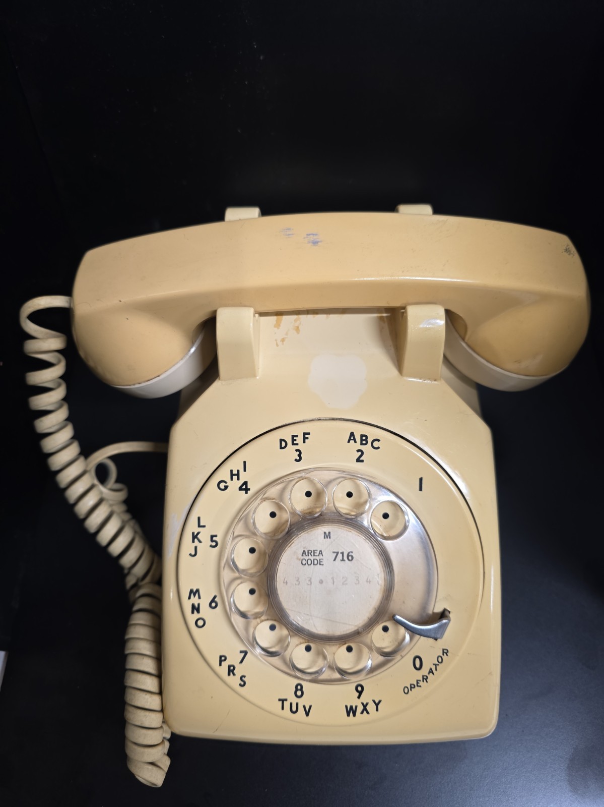 Ivory Beige Bell System/Western Electric 500MM Rotary Phone...tested...vintage.