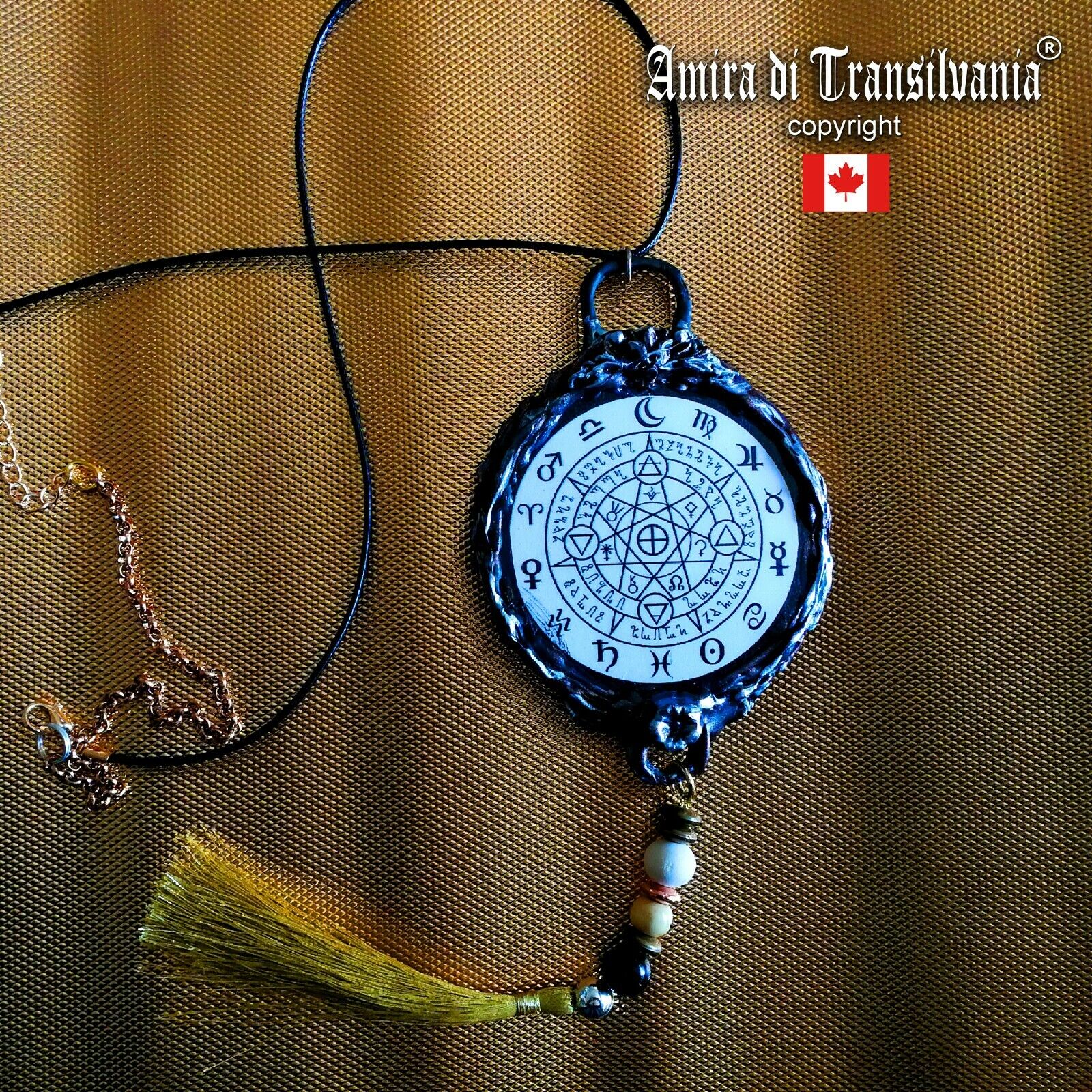 astrology talisman necklace pendant amulet horoscope zodiac seal moon sun locket