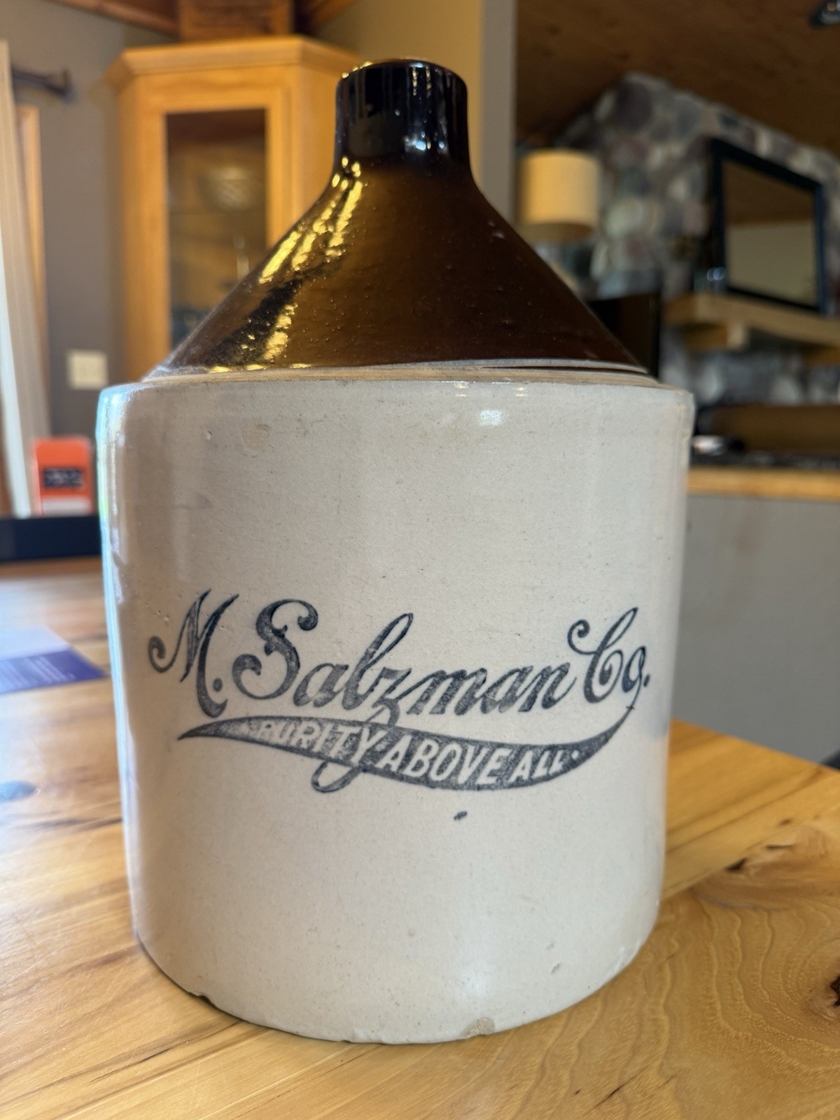 VTG RARE Whiskey Jug M. Salzman 2 Gallon Stoneware Collector