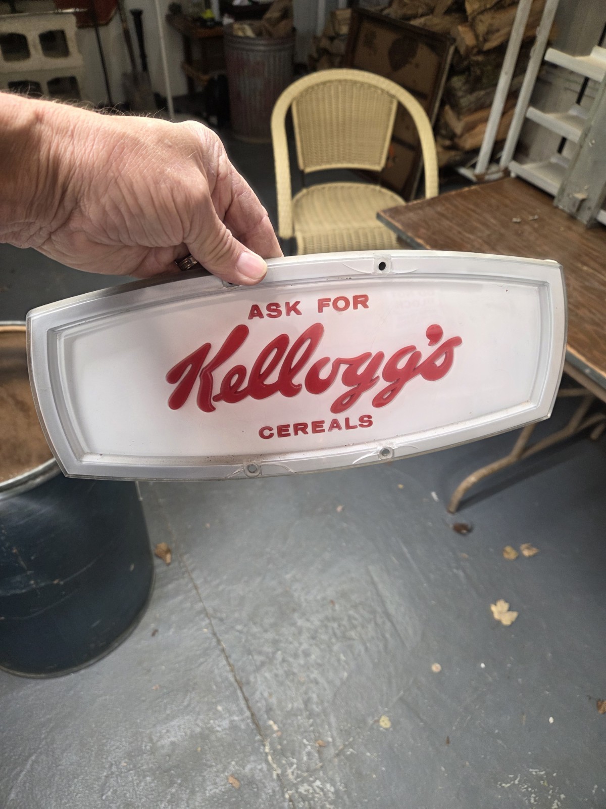 Kellogg's RARE VINTAGE RESTAURANT DINER CEREAL DISPLAY Rack Sign 