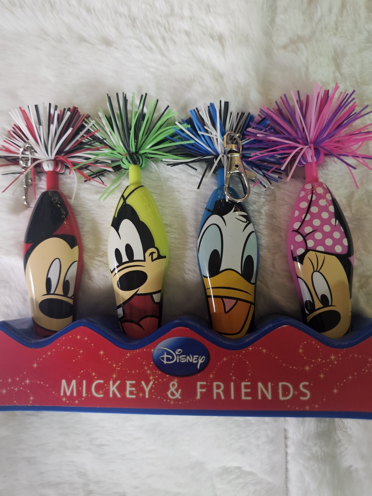 VTG Disney Mickey & Friends Kooky Pens Set of 4 with Stand Keychain Collectible