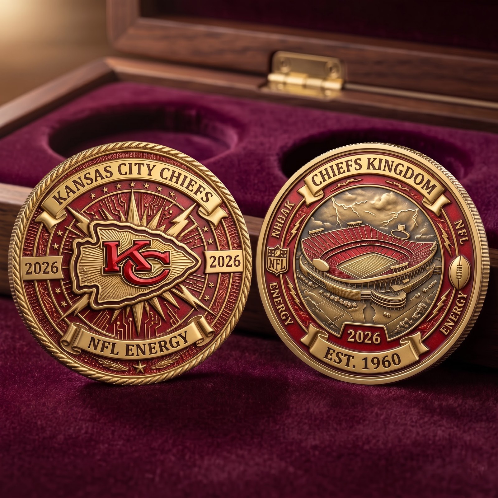 Kansas City Chiefs Commemorative Coin NFL Energy Chiefs Kingdom Fan Gift
