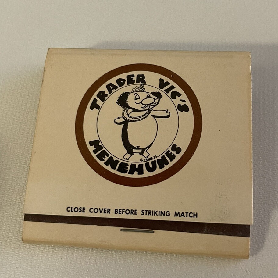 1950’s Trader Vic’s Menehunes Restaurant  Portland, OR  Large Matchbook  Full