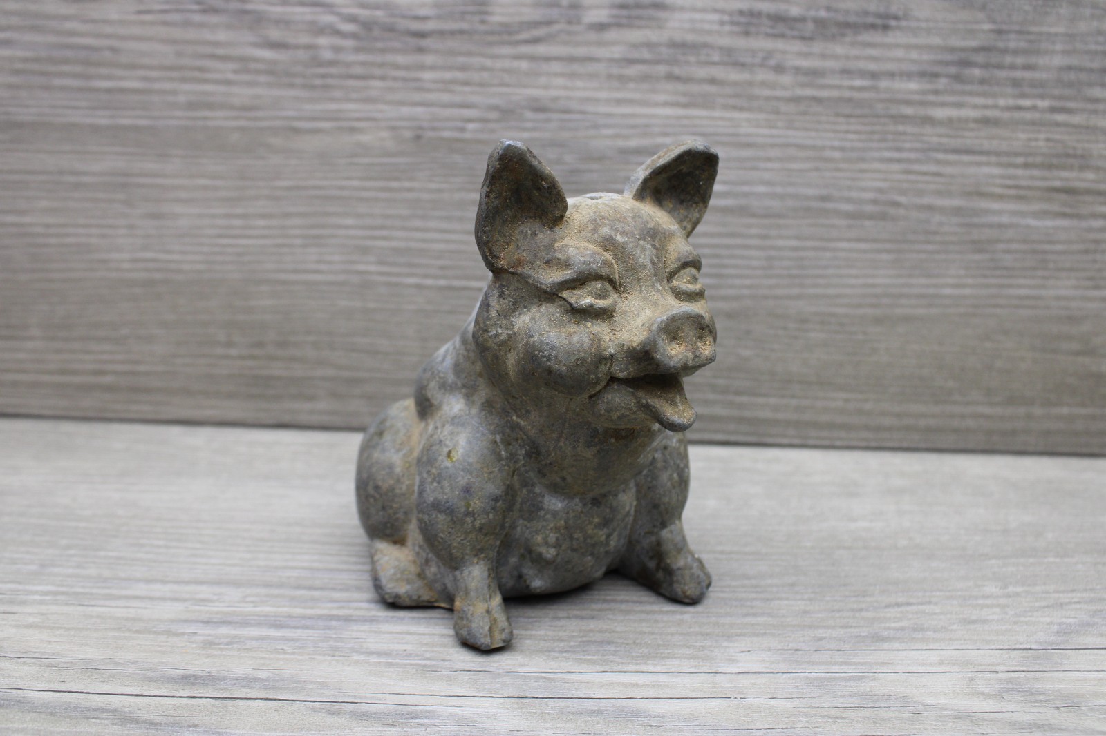 Vintage Cast Metal Sitting Pig Piggy Bank Coin Bank Farm Decor Unmarked 4\ Vintage Cast Metal Sitting Pig Piggy Bank Coin Bank Farm Decor Unmarked 4\