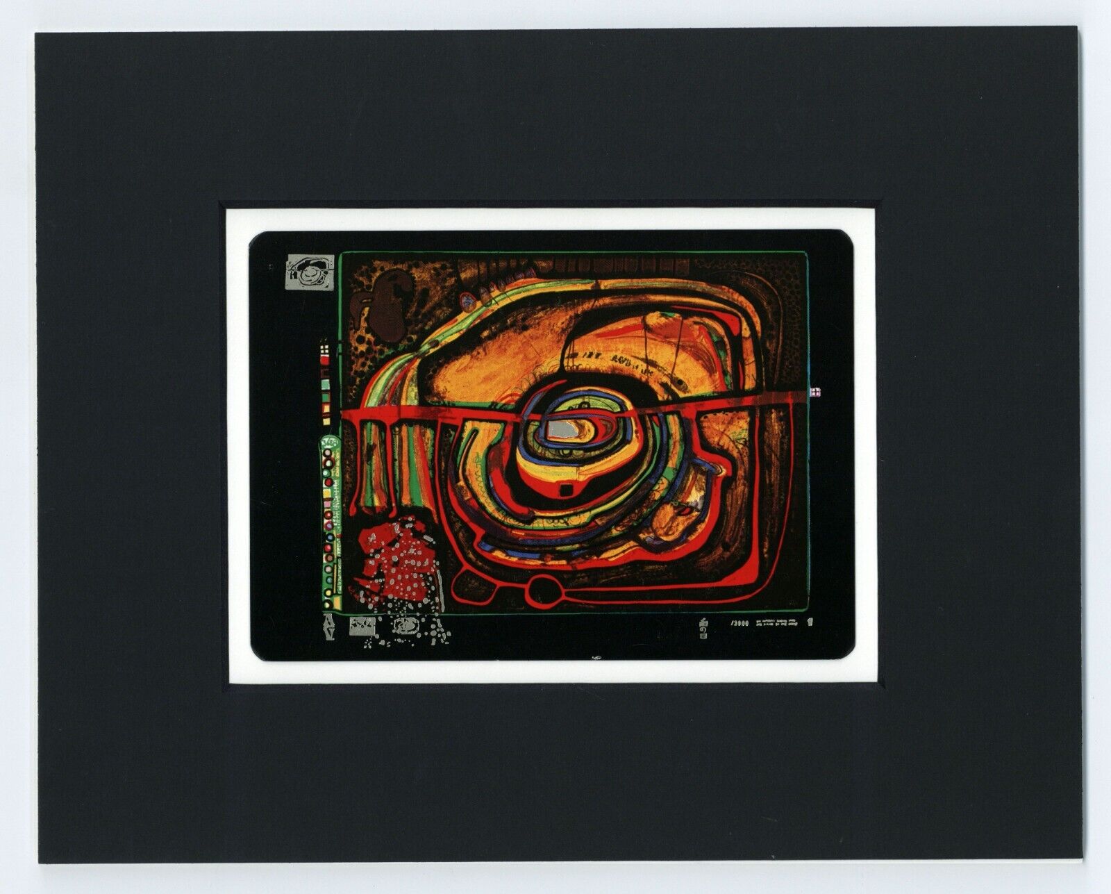 F. Hundertwasser - Eyebalance Number Five - Postcard in Passe-Partout - 1987