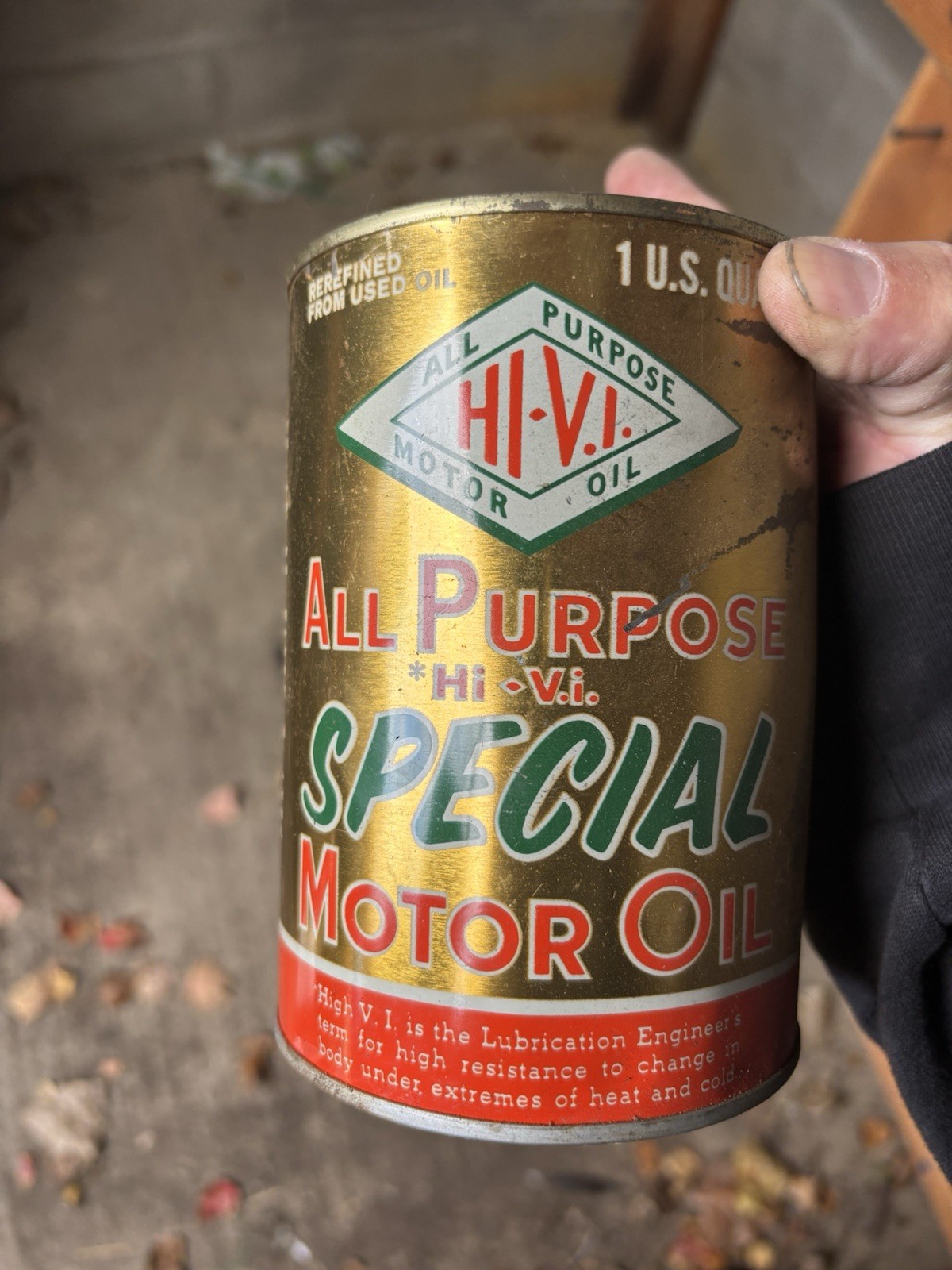 Rare Vintage Diamond Head Hi-Vi All Purpose Motor Oil Can Unopened Full