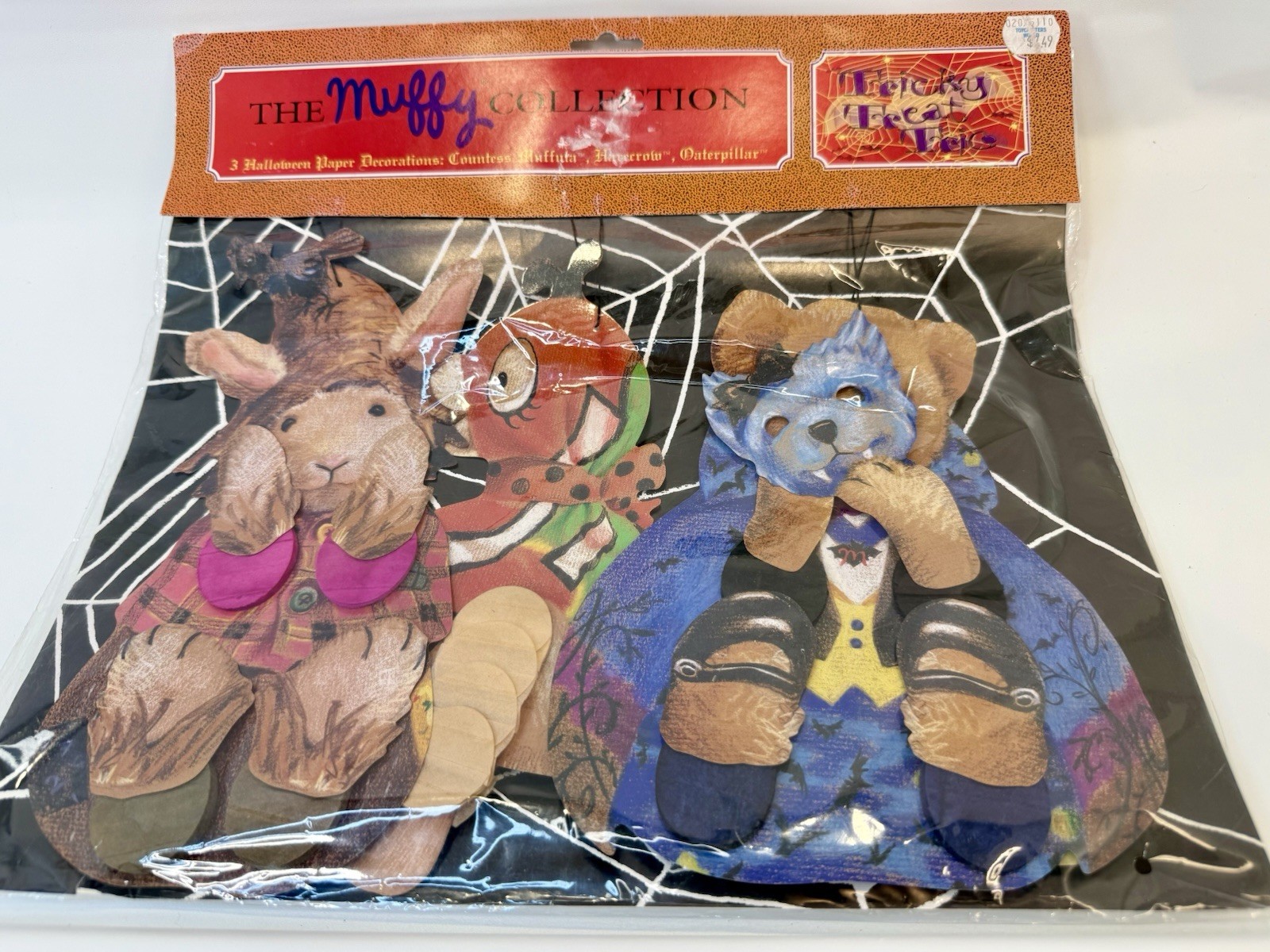 The Muffy Collection: 3 Halloween Paper Decorations 8” Tricky Treat Trio: New